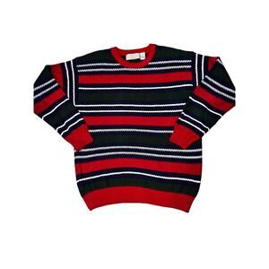 American Eagle Vintage Crew Neck Striped Pullover knit preppy Sweater Men's XL